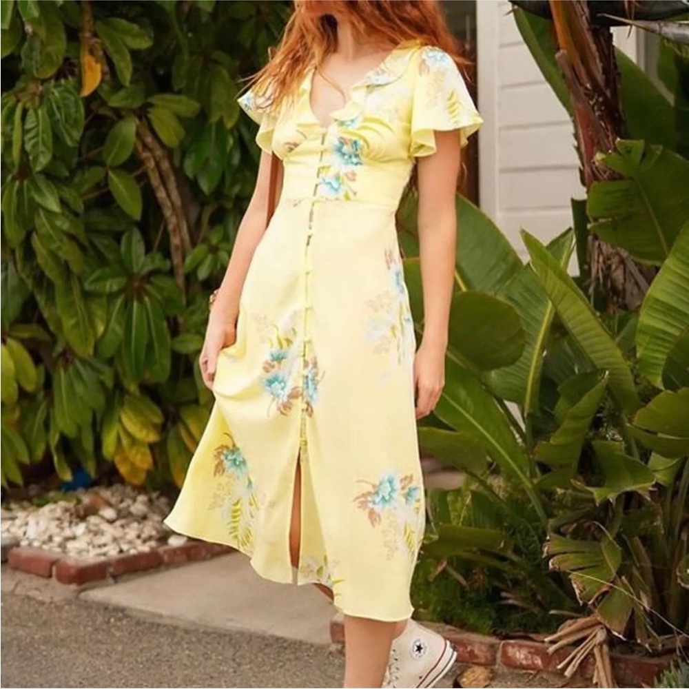 Urban Outfitters flutter sleeve like yellow dress